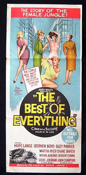 THE BEST OF EVERYTHING Hope Lange Joan Crawford RARE Daybill Movie poster