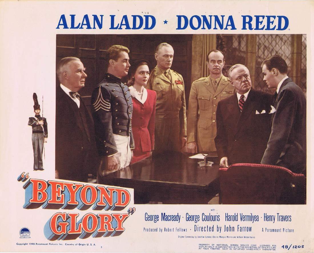 BEYOND GLORY Vintage Lobby Card Alan Ladd Donna Reed George Macready