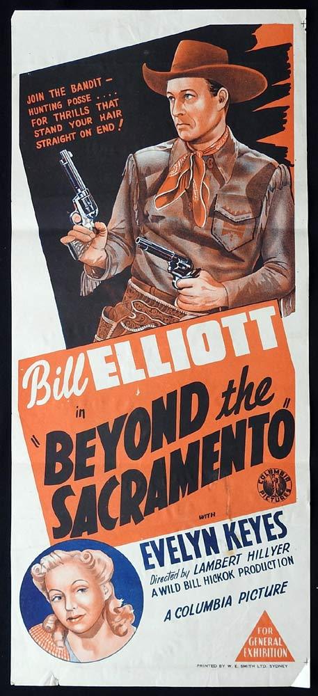 BEYOND THE SACRAMENTO Original Daybill Movie poster Bill Elliott 1940s
