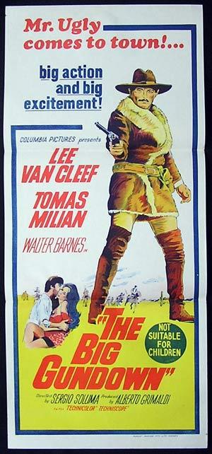 THE BIG GUNDOWN Movie Poster 1953 Lee Van Cleef spaghetti western RARE daybill