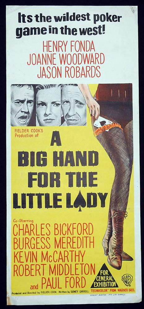 A BIG HAND FOR A LITTLE LADY Original Daybill Movie Poster Joanne Woodward