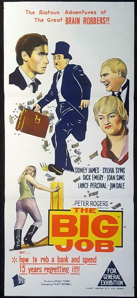 Tom Audreath Blinke Overleve THE BIG JOB Daybill Movie poster Sid James Dick Emery - Moviemem Original  Movie Posters