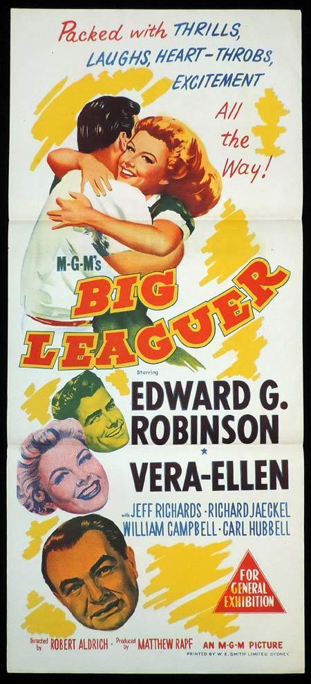 BIG LEAGUER Original Daybill Movie Poster Edward G. Robinson Vera-Ellen Jeff Richards
