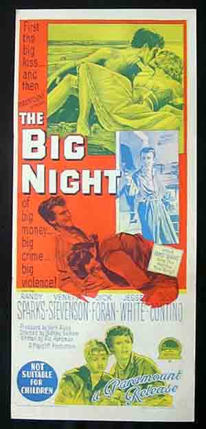 THE BIG NIGHT Original Daybill Movie poster RICHARDSON STUDIO Dick Foran