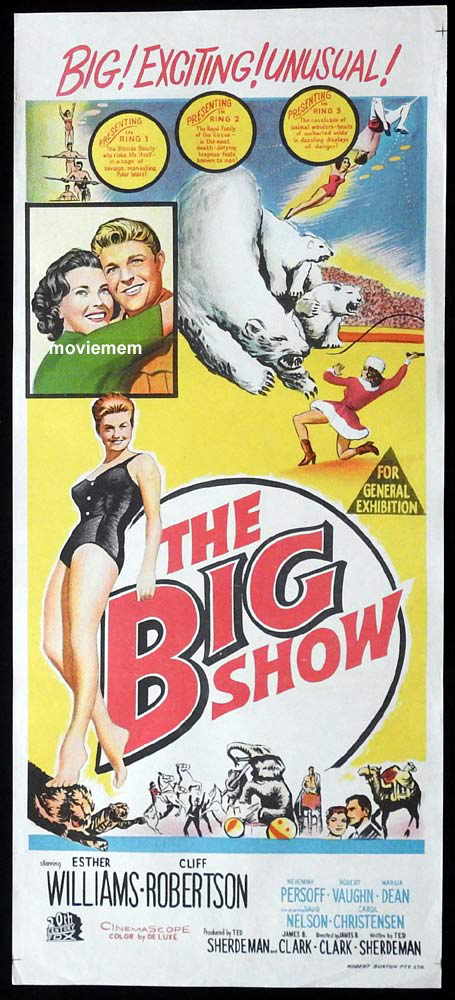 THE BIG SHOW Original Daybill Movie Poster Esther Williams Circus Cliff Robertson