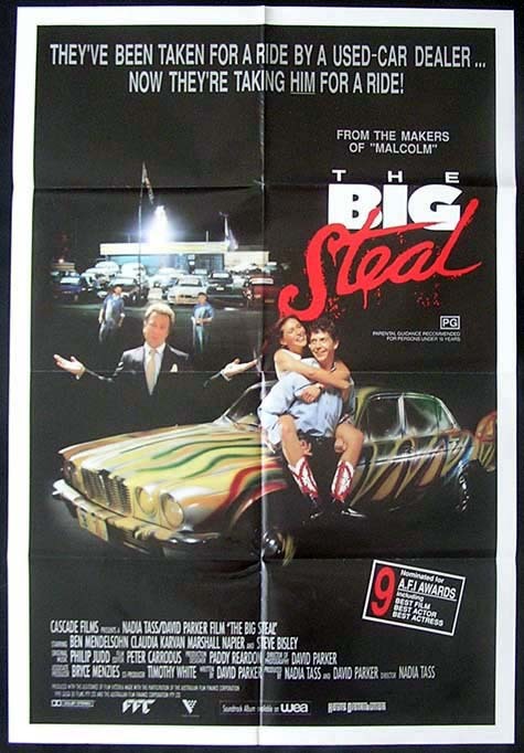 THE BIG STEAL Australian ONE SHEET Movie poster 1990 Nadia Tass