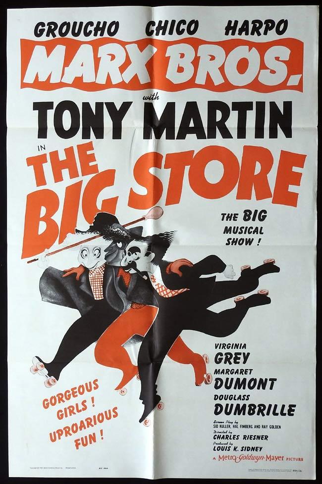 THE BIG STORE Original 1962 US One sheet Movie Poster The Marx Brothers