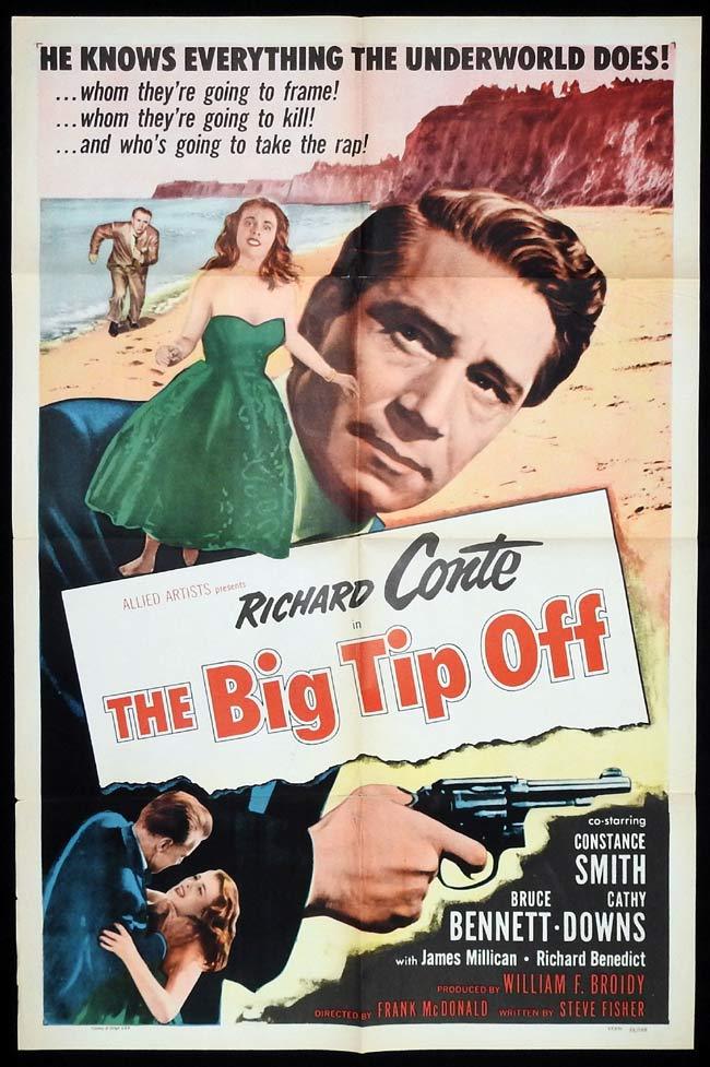 THE BIG TIP OFF Original US One sheet Movie Poster Richard Conte Film Noir
