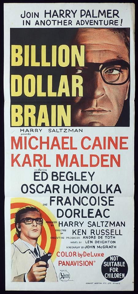 BILLION DOLLAR BRAIN Original Daybill Movie Poster Michael Caine as Harry Palmer