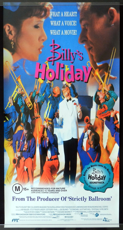 BILLY’S HOLIDAY Australian Daybill Movie poster 1997 Max Cullen