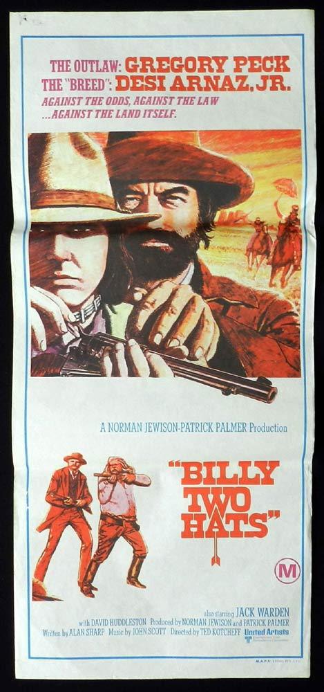BILLY TWO HATS Daybill Movie Poster Gregory Peck