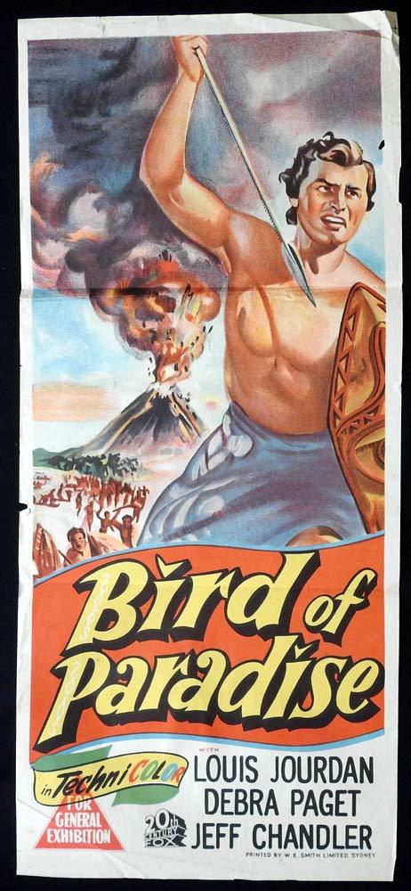 BIRD OF PARADISE Original Daybill Movie poster Debra Paget Louis Jourdan Jeff Chandler