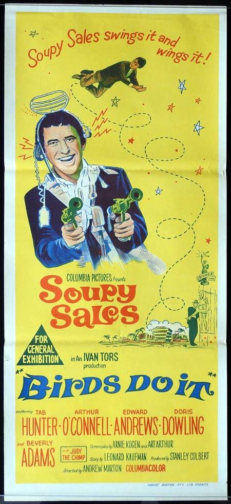 BIRDS DO IT Original Daybill Movie Poster Soupy Sales Tab Hunter