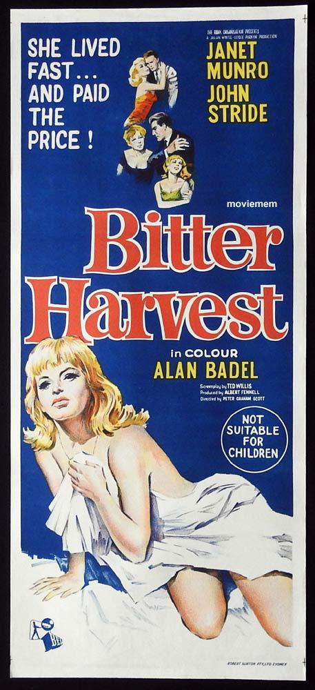 BITTER HARVEST Original Daybill Movie Poster Janet Munro John Stride Alan Badel