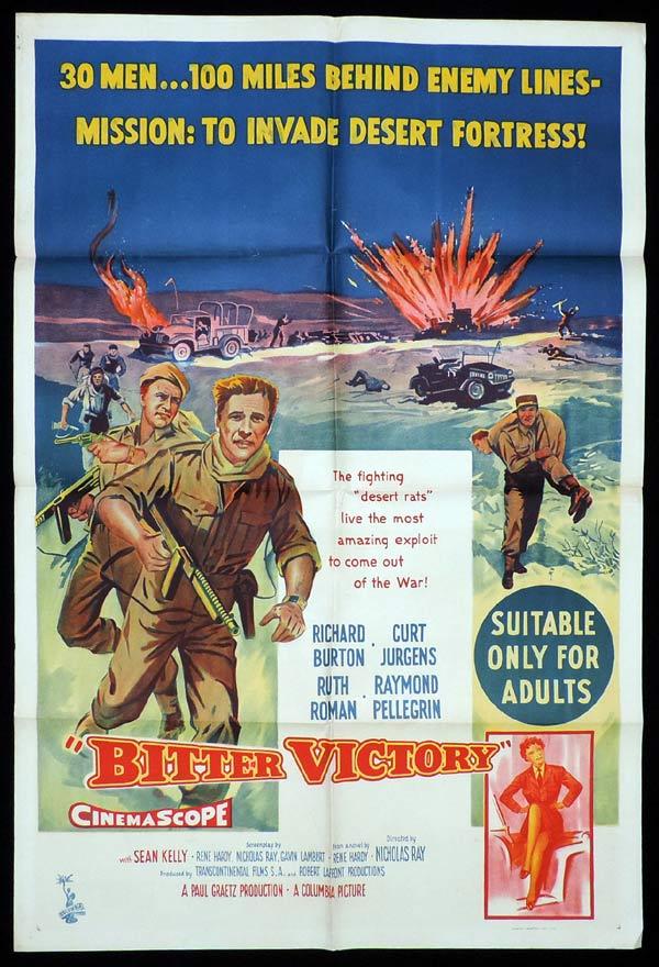 BITTER VICTORY One Sheet Movie Poster Richard Burton Christopher Lee