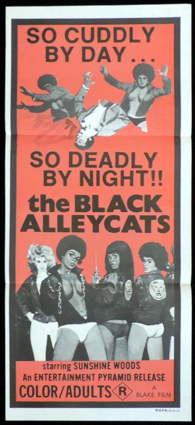 BLACK ALLEY CATS Daybill Movie Poster Sunshine Woods Blake Films Blaxploitation