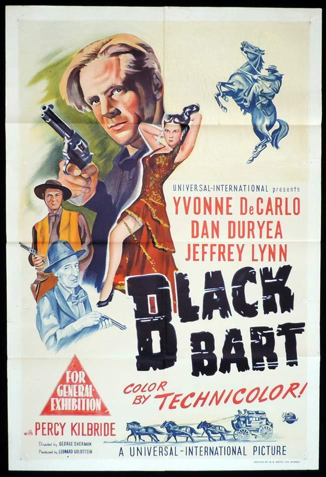 BLACK BART Original One sheet Movie Poster Yvonne DeCarlo Dan Duryea