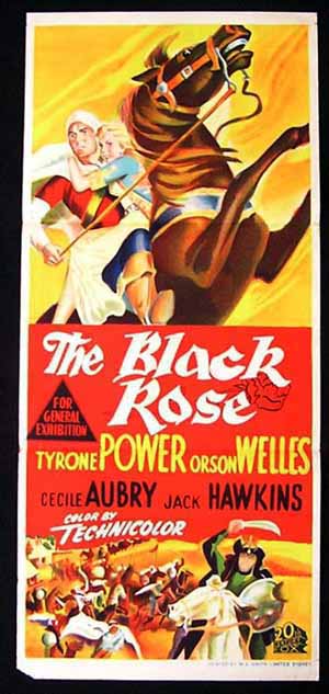 THE BLACK ROSE Daybill Movie poster Tyrone Power