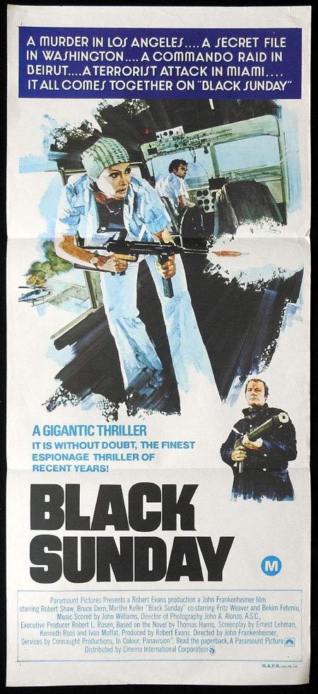 BLACK SUNDAY Original Daybill Movie Poster Robert Shaw Bruce Dern Marthe Keller