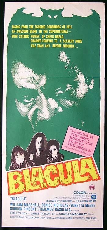 BLACULA Daybill Movie Poster William Marshall Blaxploitation Dracula