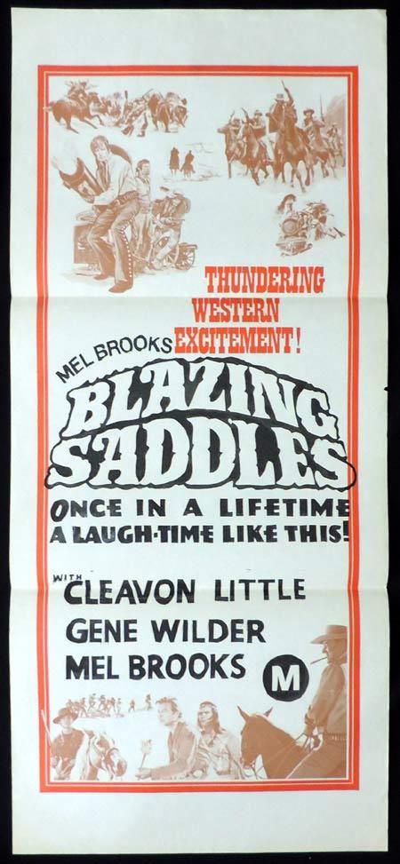 BLAZING SADDLES Original Stock 70sr Daybill Movie Poster Mel Brooks