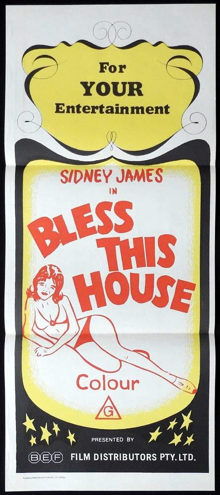 BLESS THIS HOUSE Original Stock 70s Daybill Movie Poster Sid James