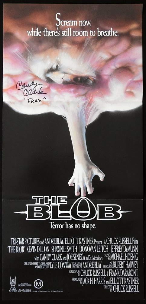 THE BLOB Original Daybill Movie poster Chucky AUTOGRAPHED by CANDY CLARK