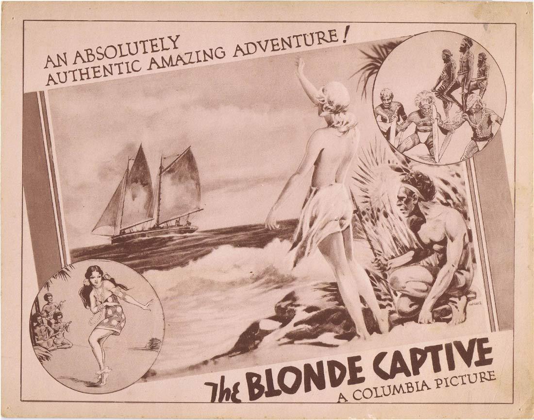 THE BLONDE CAPTIVE Original Lobby Card 1932 Columbia Pictures Australian Aborigine