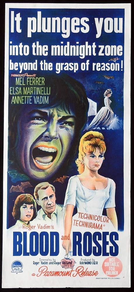 BLOOD AND ROSES Original Daybill Movie Poster Mel Ferrer Vampire Elsa Martinelli