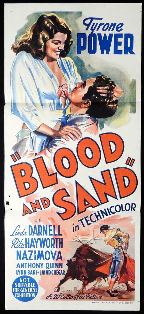 BLOOD AND SAND Original Daybill Movie Poster Tyrone Power Linda Darnell