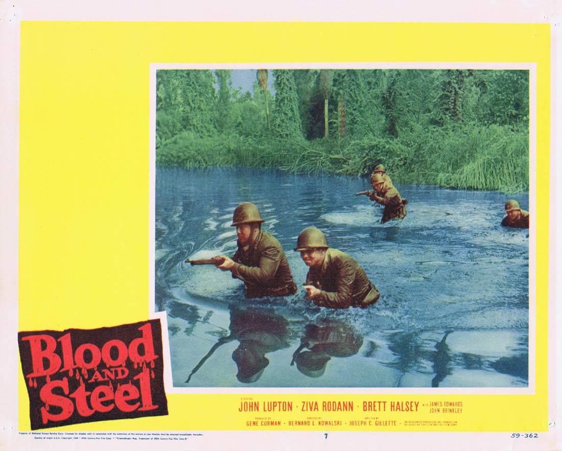 BLOOD AND STEEL Lobby Card 6 John Lupton James Edwards Brett Halsey 1959