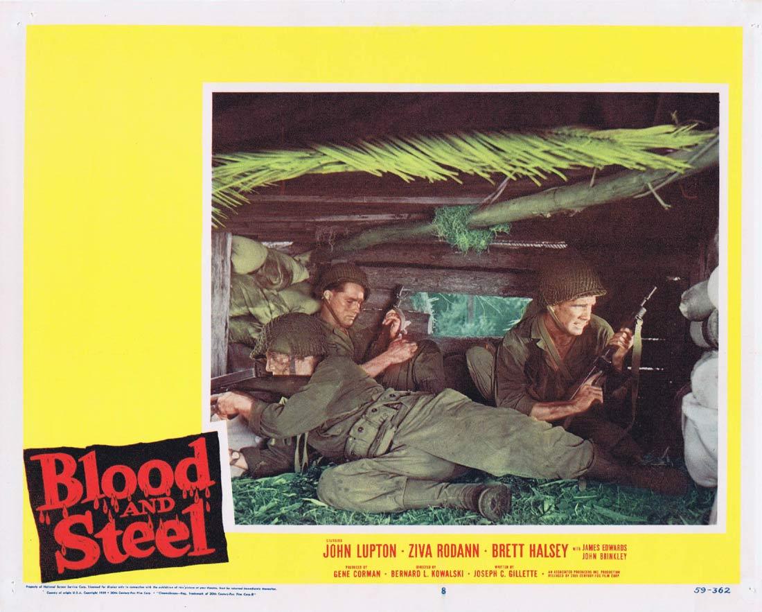 BLOOD AND STEEL Lobby Card 8 John Lupton James Edwards Brett Halsey 1959