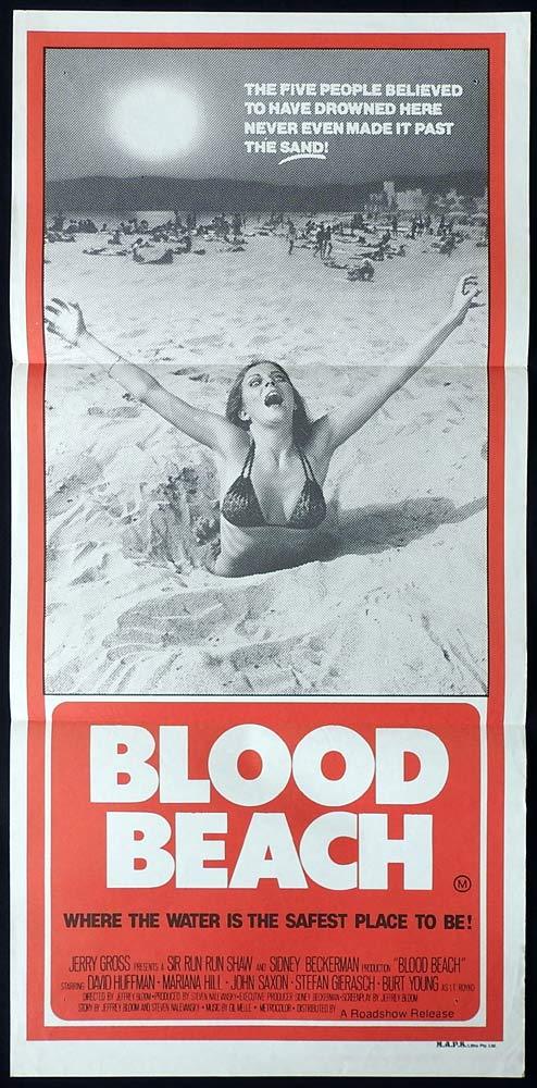 BLOOD BEACH daybill Movie poster David Huffman Marianna Hill