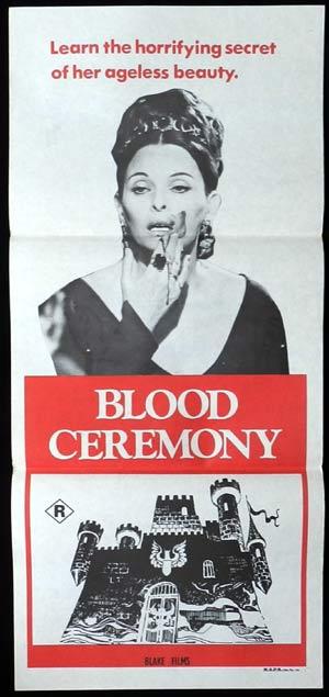 BLOOD CEREMONY Daybill Movie poster 1973 Lucia Bose