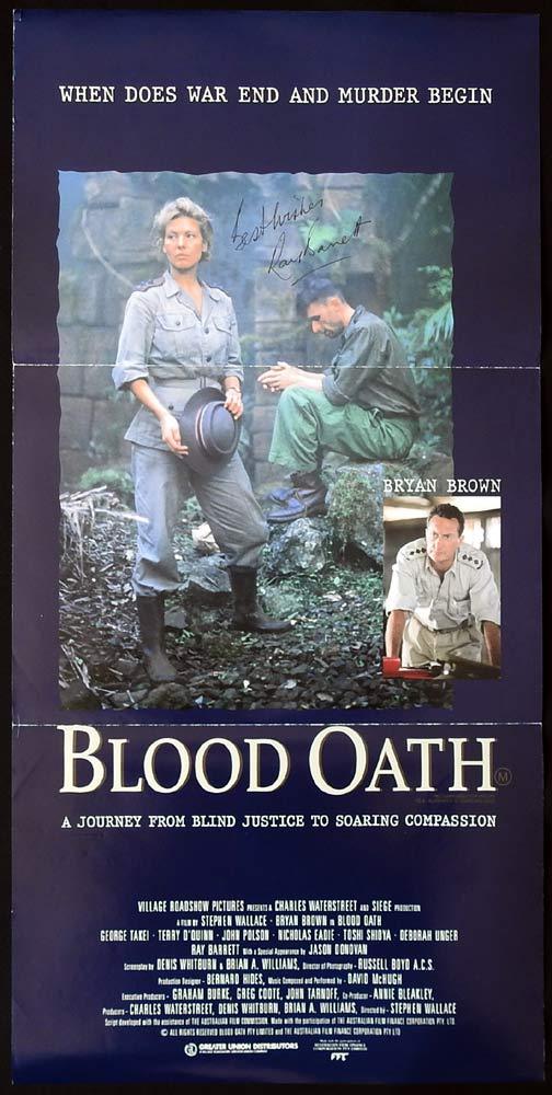 BLOOD OATH Original Daybill Movie poster RAY BARRETT Autograph