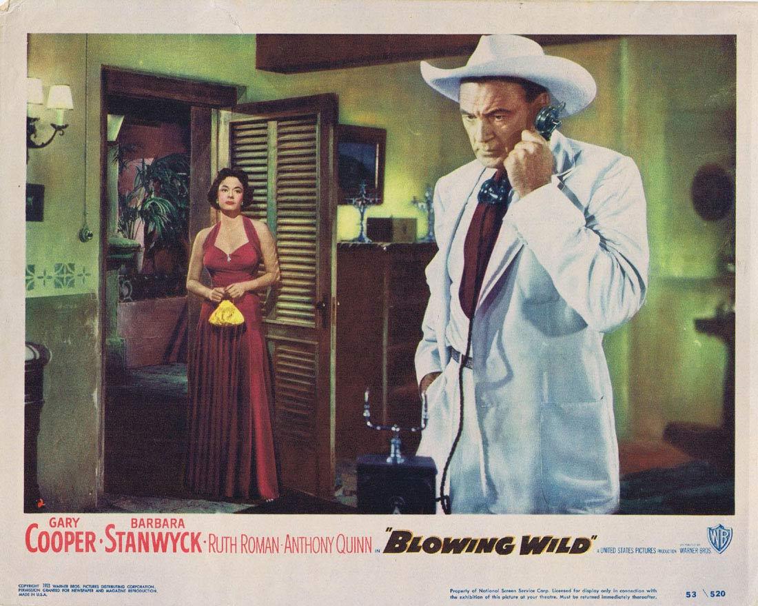 BLOWING WILD Lobby card 2 Gary Cooper Barbara Stanwyck