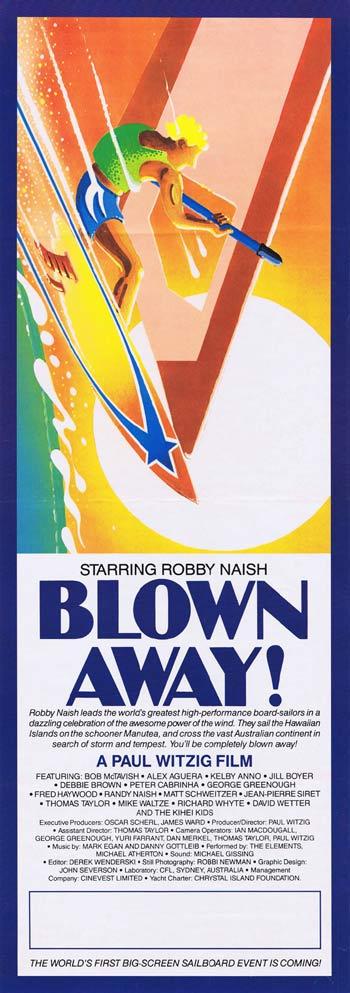 BLOWN AWAY 1985 Robby Nash Classic SURFING Daybill Movie poster