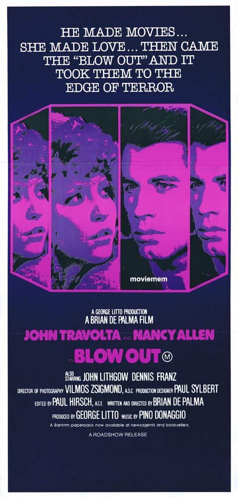 BLOW OUT Original Daybill Movie Poster John Travolta Nancy Allen Brian DePalma