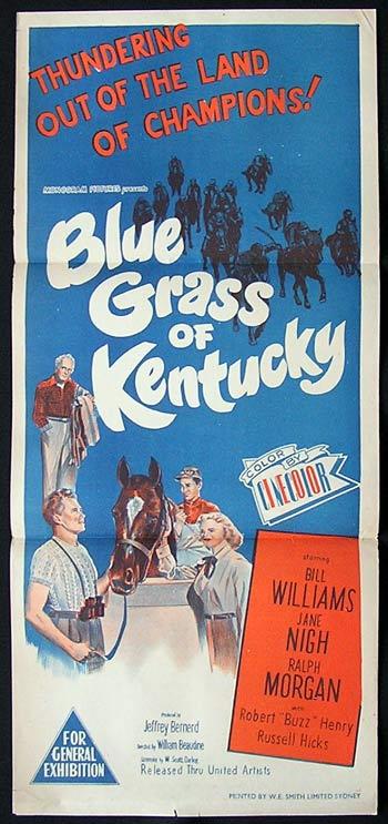 BLUE GRASS OF KENTUCKY Original Daybill Movie Poster Horse Racing Kentuck Derby