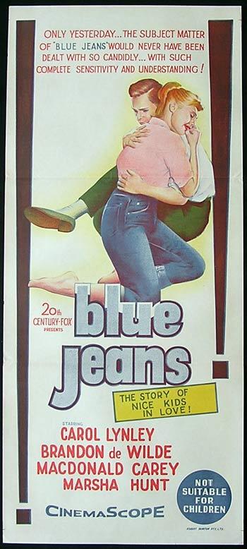 BLUE JEANS aka BLUE DENIM Original Daybill Movie poster Carol Lynley