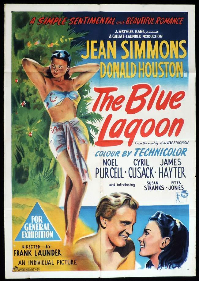 THE BLUE LAGOON Original One sheet Movie Poster Jean Simmons Donald Houston