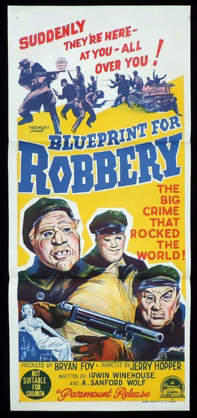 BLUEPRINT FOR ROBBERY Daybill Movie poster Film Noir Crime