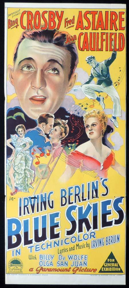 BLUE SKIES Original Daybill Movie Poster BING CROSBY Fred Astaire Richardson Studio