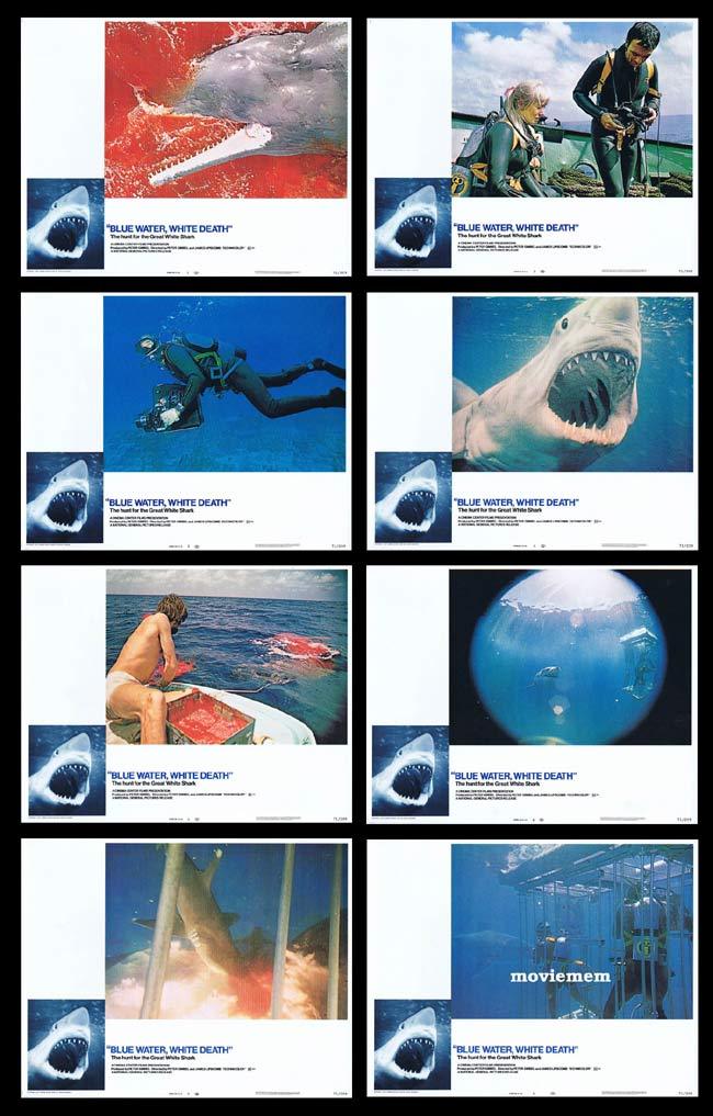 BLUE WATER WHITE DEATH Original Lobby Card set Shark Scuba Diving