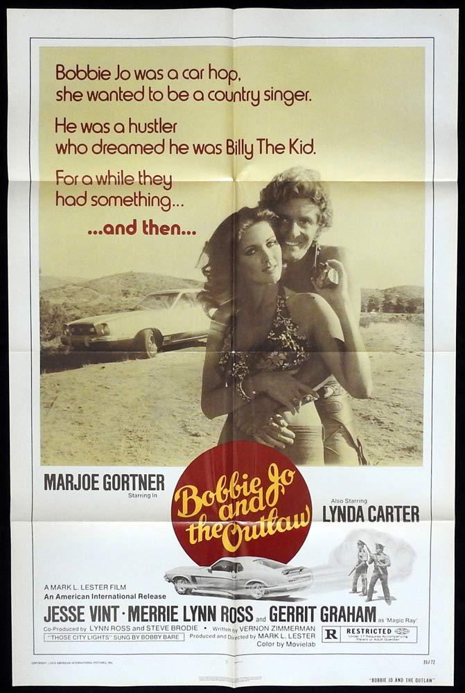 BOBBIE JO AND THE OUTLAW Original One sheet Movie poster Lynda Carter