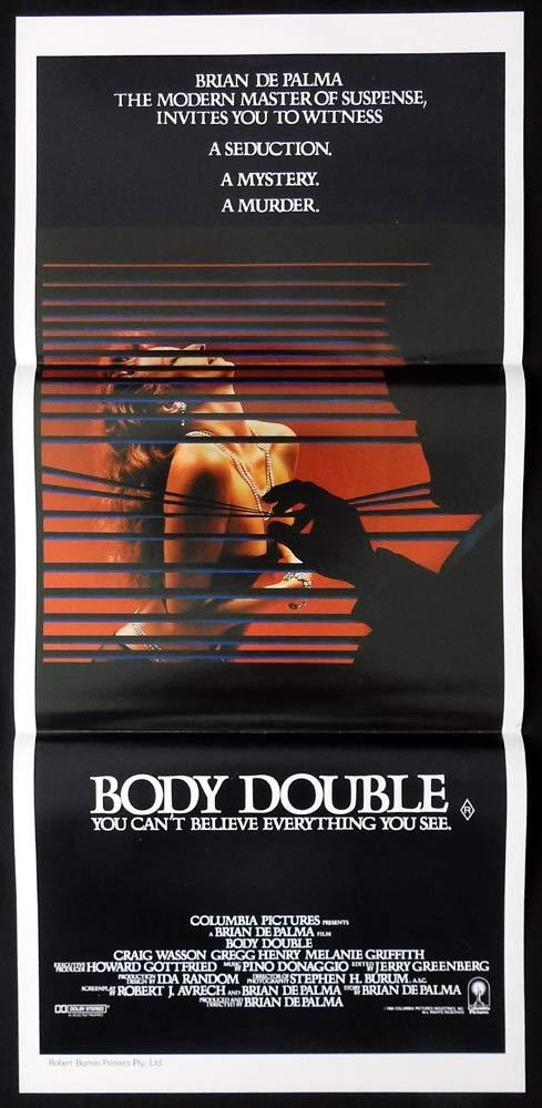 BODY DOUBLE Original Daybill Movie poster BRIAN DEPALMA Melanie Griffith