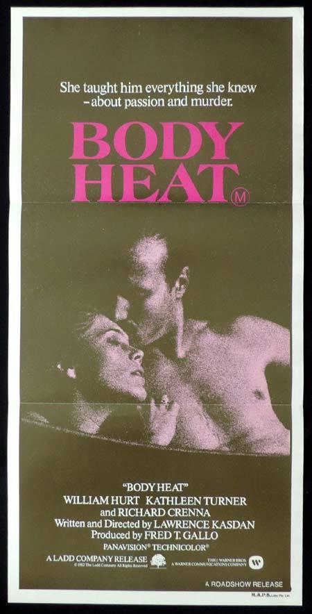 BODY HEAT Original Daybill Movie Poster Kathleen Turner William Hurt