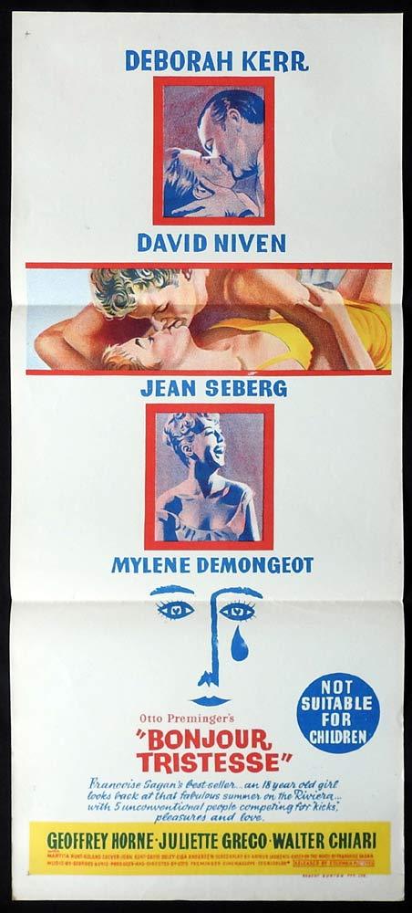 BONJOUR TRISTESSE daybill Movie poster  David Niven Deborah Kerr