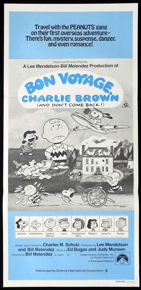 BON VOYAGE CHARLIE BROWN Original Daybill Movie poster Peanuts Snoopy