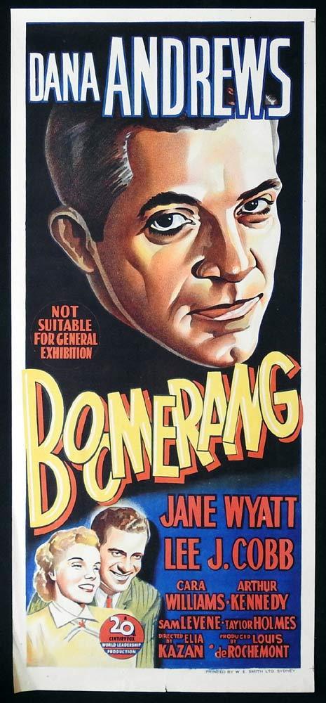 BOOMERANG Original Daybill Movie poster Dana Andrews Film Noir